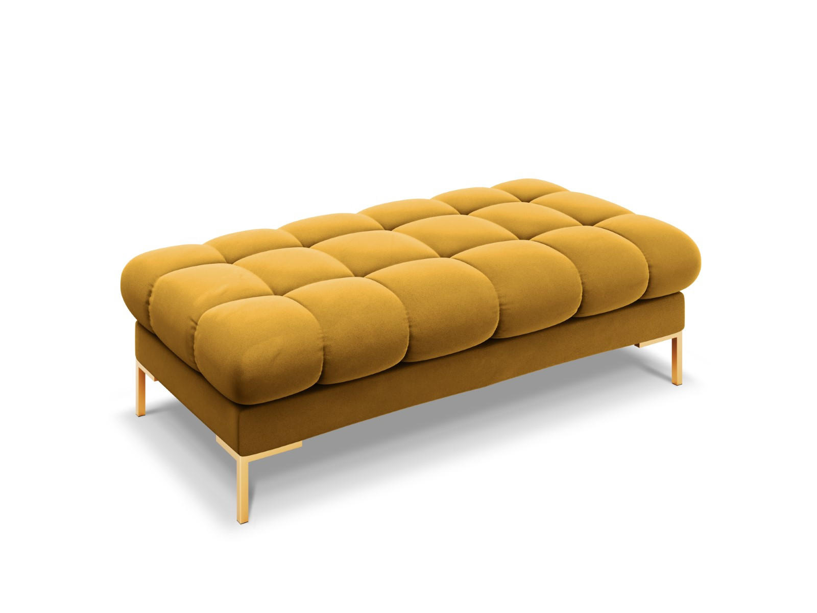 BANK Mamaia aus Samt gelb 2 Sitzplätze - Gelb, Textil (133/41/62cm) - Micadoni