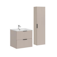 BADMÖBEL Adriel 2er-Set Beige - Beige, Holzwerkstoff (60.2/57/46cm) - Petits-meubles