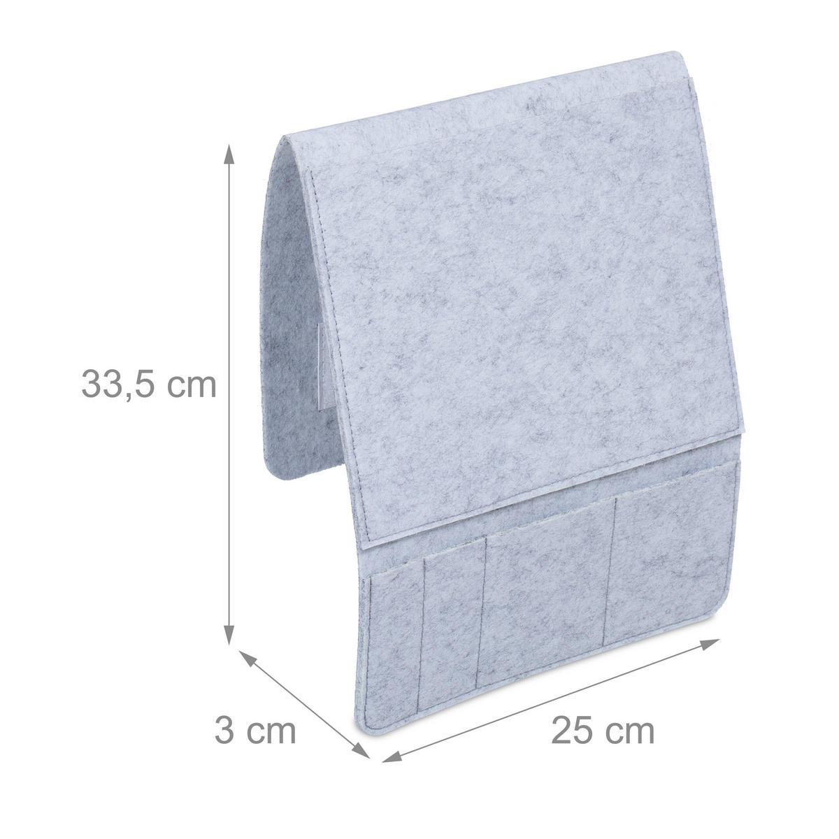 2XBETTTASCHE - Grau, Textil (3/25/33.5cm) - Relaxdays