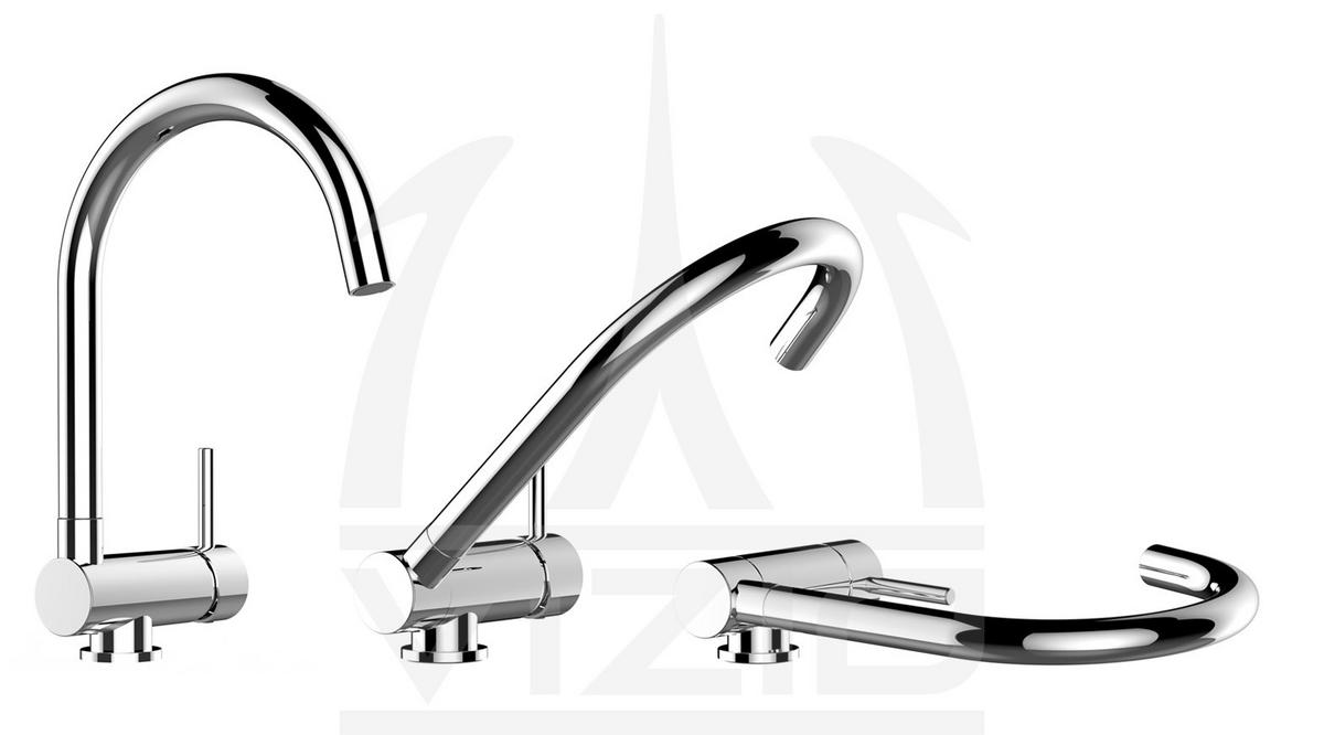 NIEDERDRUCK-VORFENSTER-KÜCHENARMATUR, Umklappbar 4,5 CM, Verchromt, 360° schwenkbar - Chromfarben, Metall (18.1/31.3/18.1cm) - VIZIO