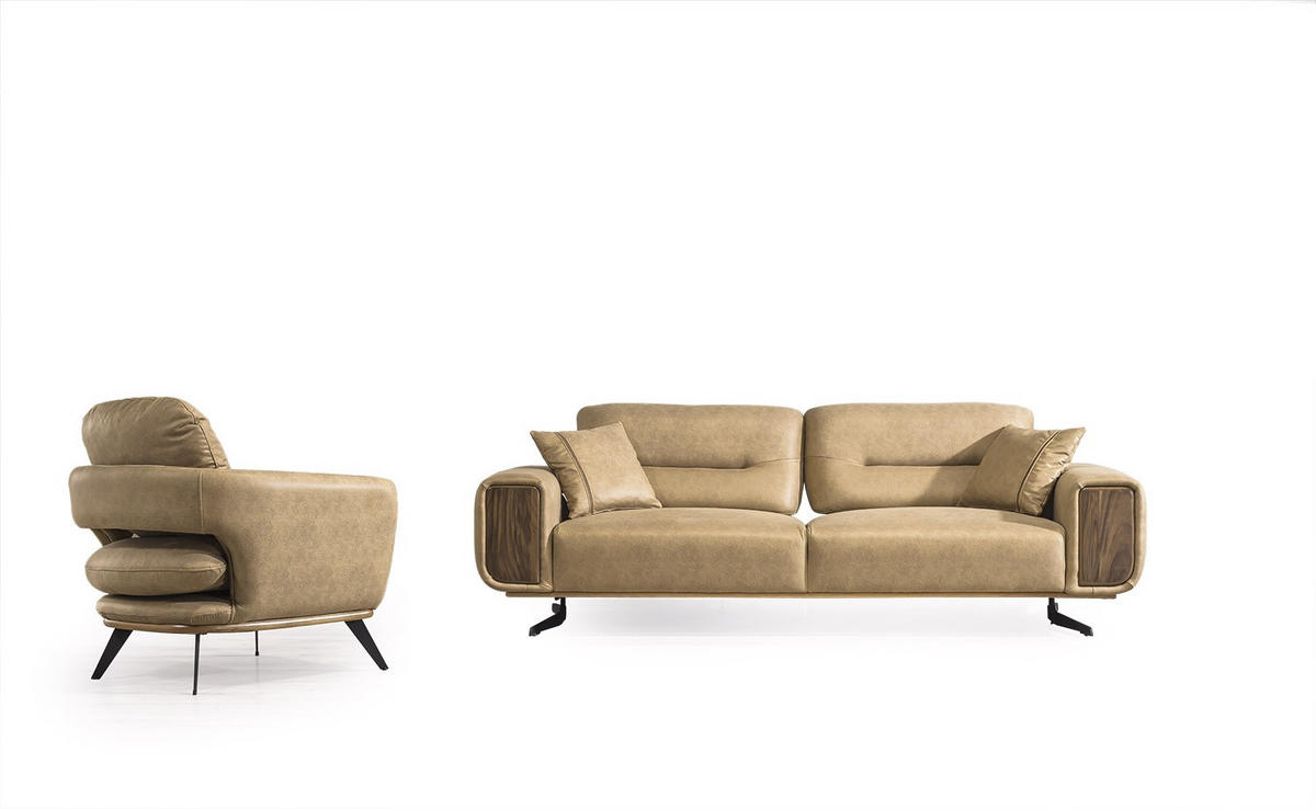 SITZGARNITUR Royal, Braun Stellvariante 3+3+1 - Braun, Leder (240/100/90cm) - Villa Möbel
