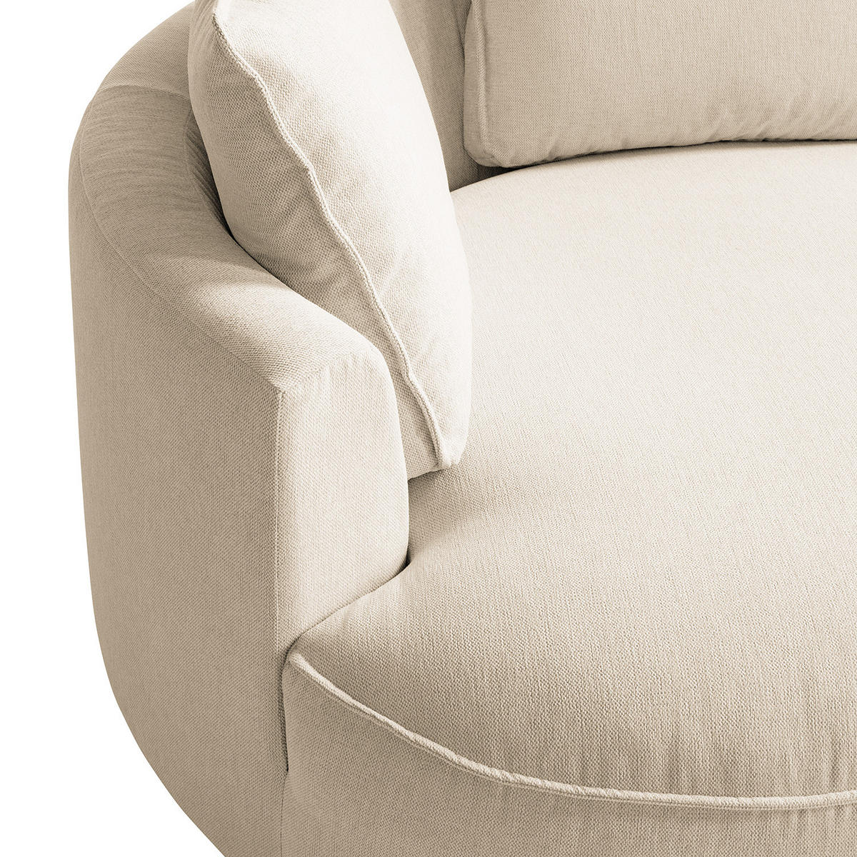 OTTOMANE - modular - Beige/Schwarz, Kunststoff/Textil (126/82/154cm) - home24