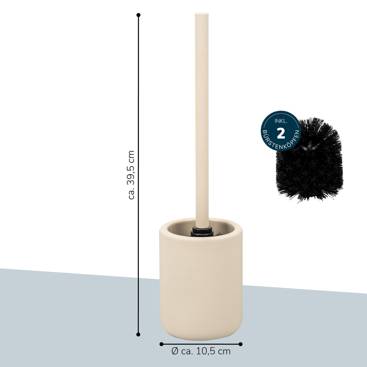 WC-GARNITUR CERANO, Keramik, beige - Beige, Keramik (10.5/39.5/10.5cm) - eluno