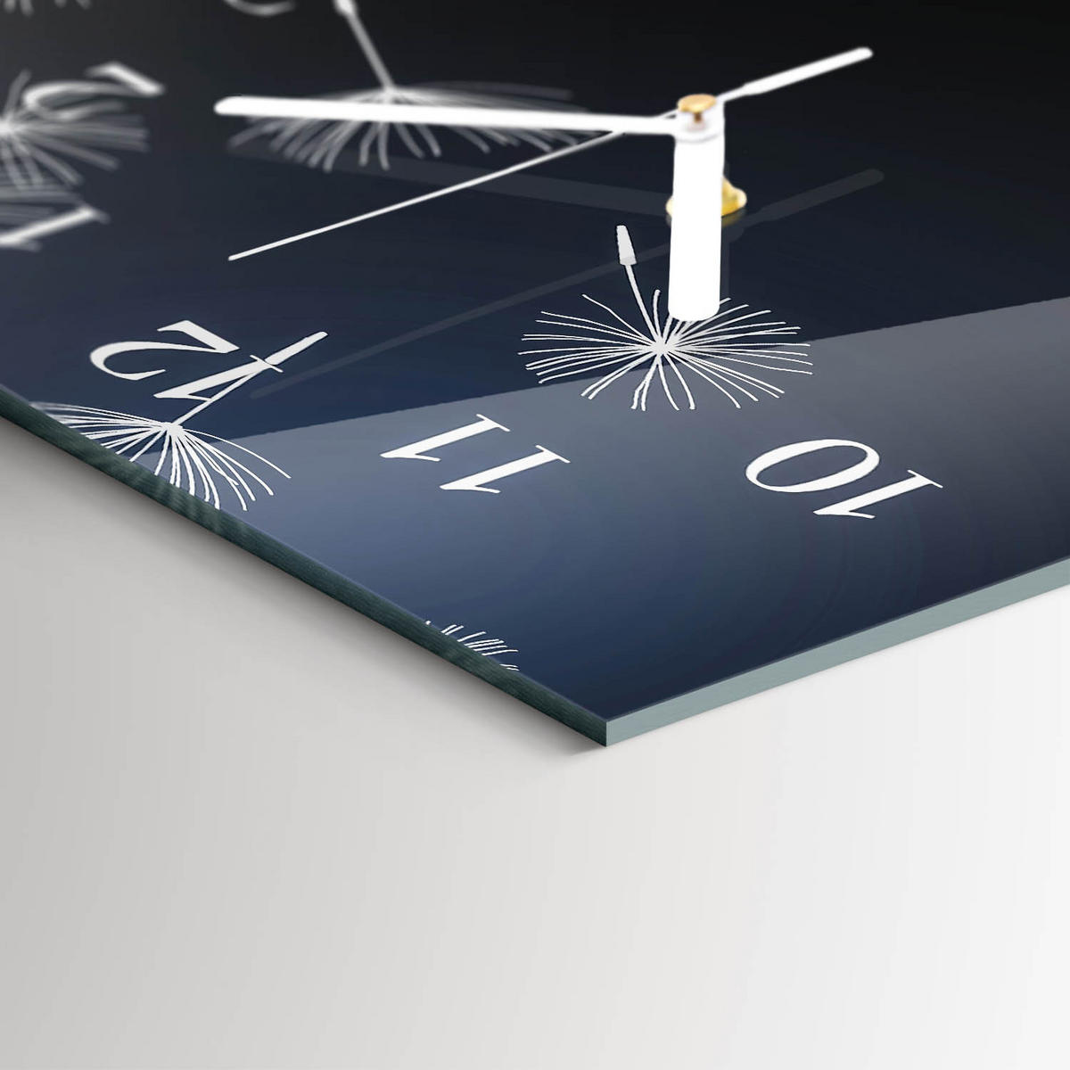 WANDUHR 60x30 cm - Abstraktion - Dunkelblau, Glas (60/30/0.4cm) - TULUP