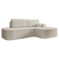 ECKSOFA Koro, Seite: Rechts - Beige/Schwarz, Holz/Kunststoff (256/177cm) - MIRJAN24