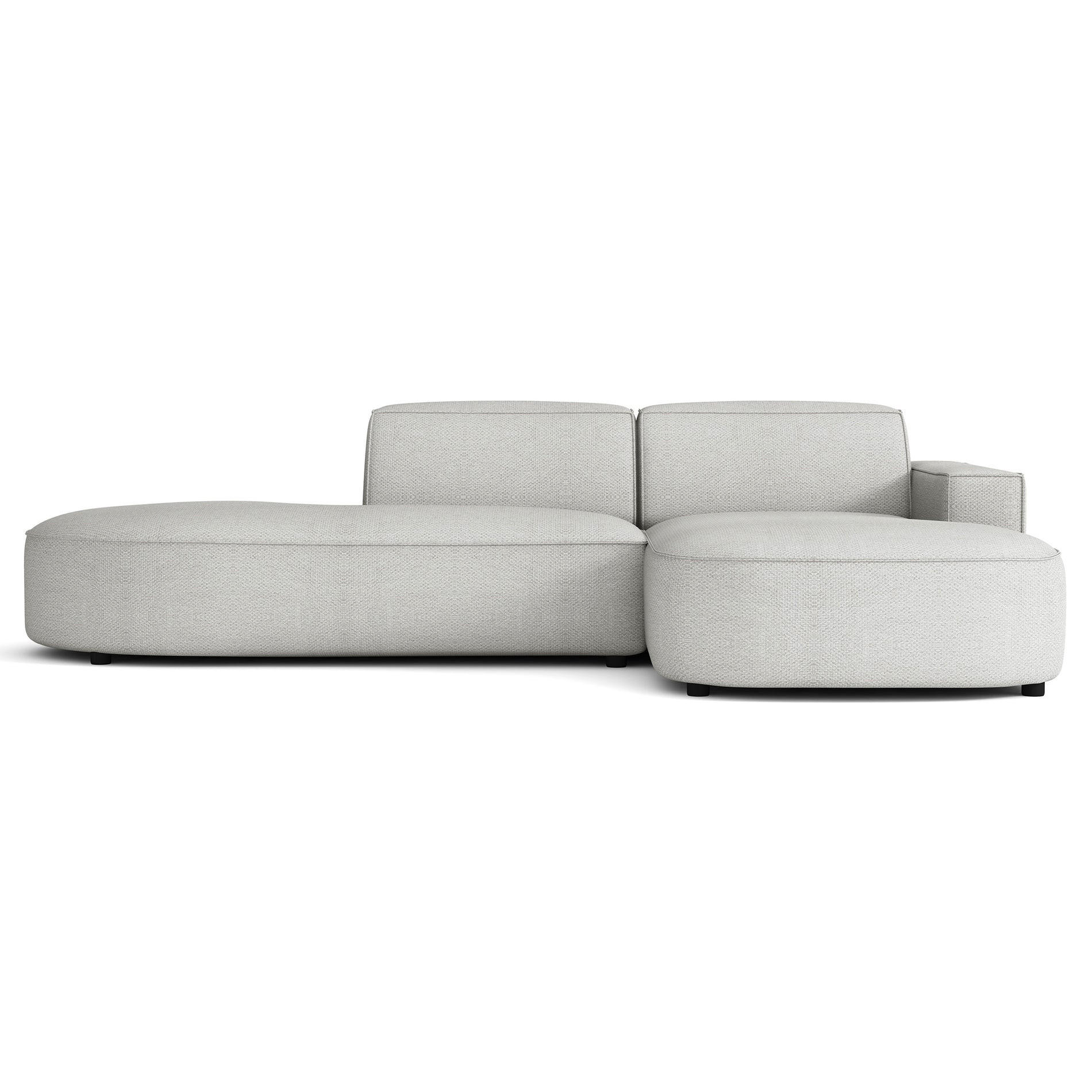 ECKSOFA Sallmo L-Form, 3-Sitzer, rechts 276 cm - Hellgrau/Schwarz, Kunststoff/Textil (276/166cm) - Selsey