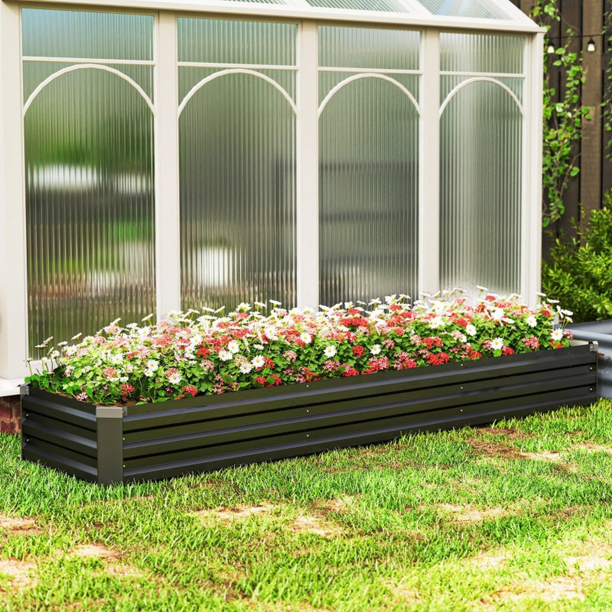 HOCHBEET 240x60x30 cm offen wetterfest dunkelgrau - Dunkelgrau, Metall (240/30/60cm) - Fortuna Lai