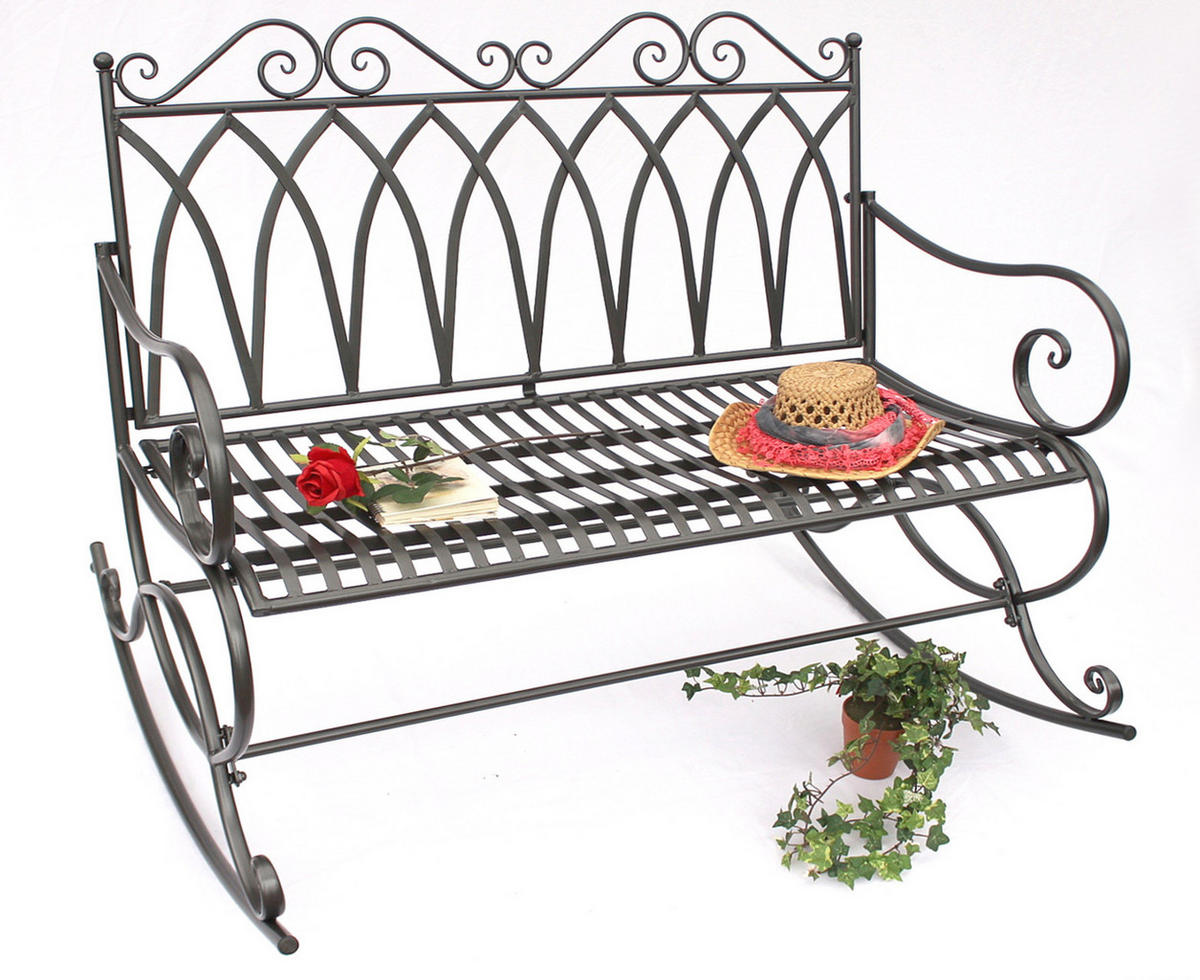 SCHAUKELBANK Metall Dunkelgrau 112 cm 132730 - Grau, Metall (112/100/95cm) - DanDiBo