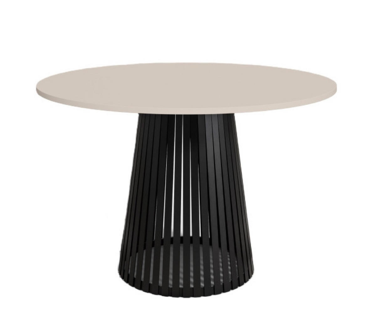 TISCH Kaschmir VIV Rund Mit Lamellen 100 cm - Beige/Schwarz, Holzwerkstoff (100/100/76cm) - Sepro Meble