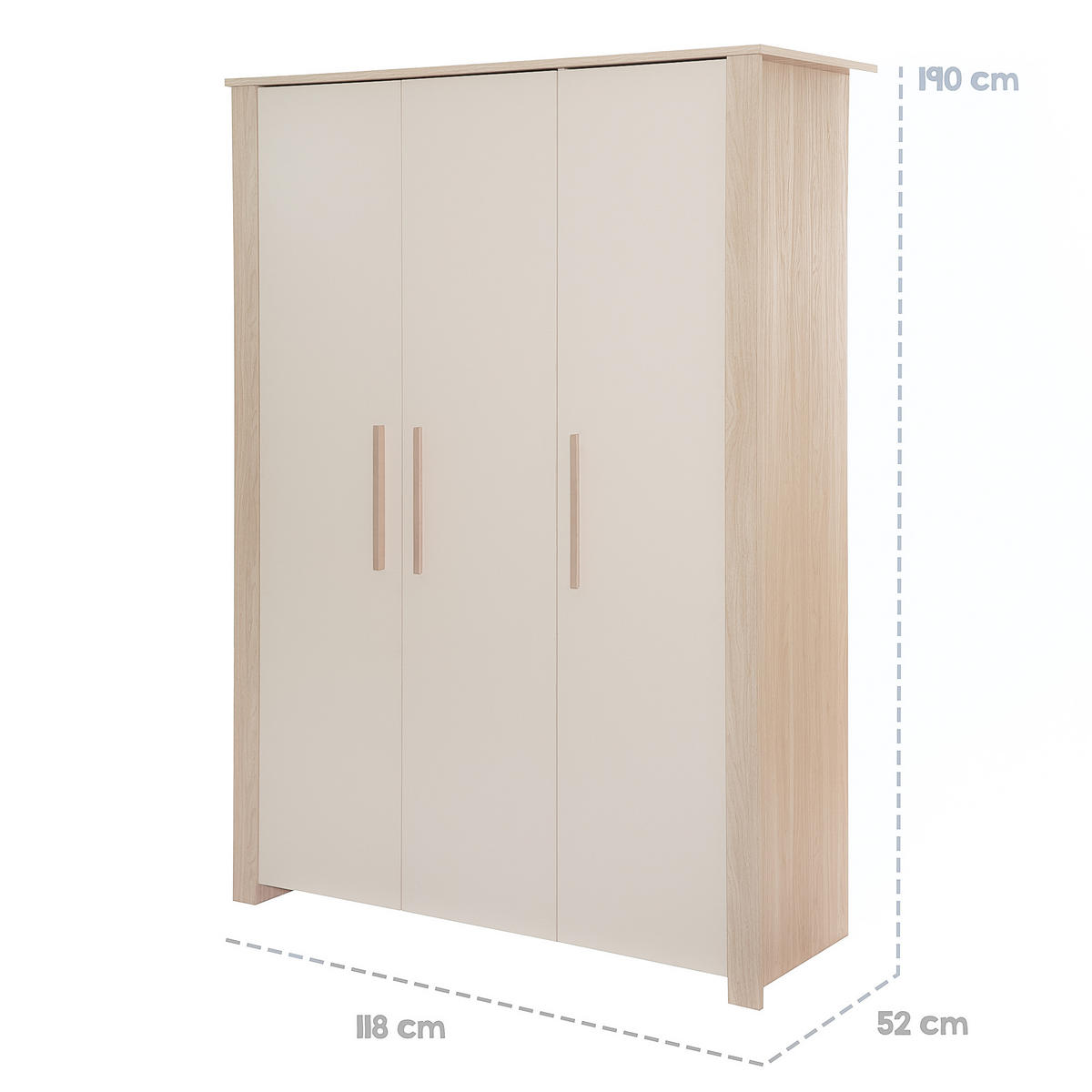 BABYZIMMER-SET Momo 3-teilig - Kaschmir, Holz/Holzwerkstoff (118/190/52cm) - Roba