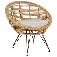 GARTENSTUHL Rattan helles beige Maratea - Beige/Naturfarben, Naturmaterialien (85/85/85cm) - Beliani