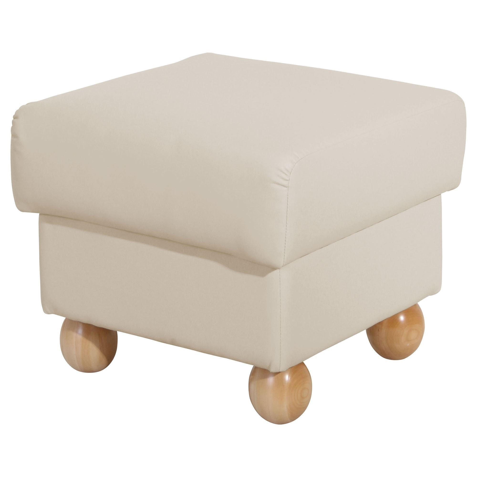 HOCKER Kasha Bezug Kunstleder Buche natur / beige - Beige/Buchefarben, Kunststoff (54/48/54cm) - 58aufmkessel