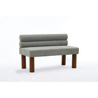 SITZBANK minimalistisch mit Bouclé-Bezug und Holzrahmen, DE-42315, Salbeigrün - Hellgrün, Holz (59/72/116cm) - ComfortXL