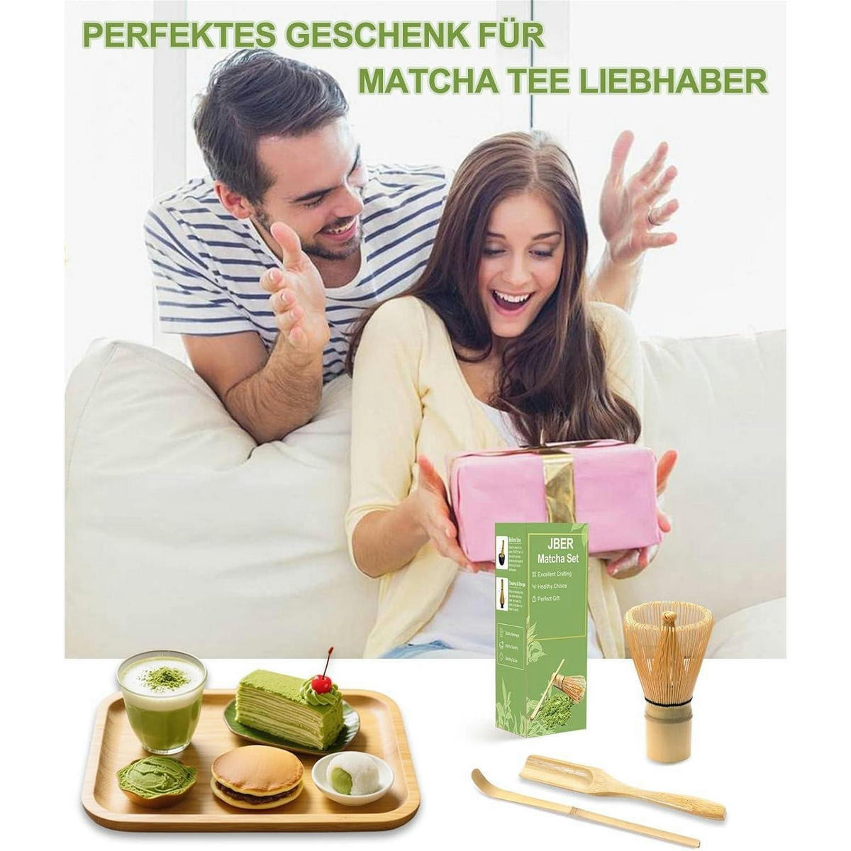 MATCHA Set 3-teilig Bambus - Braun, Naturmaterialien (10/10/10cm)