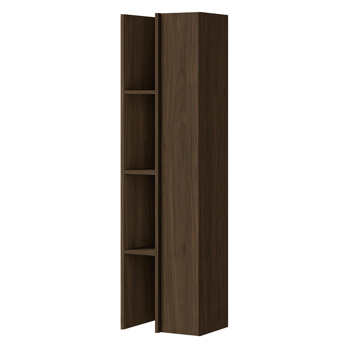 WOHNWAND Vero 2-teilig Wohnzimmer-Set mit TV-Lowboard und Hochschrank, Walnussfarben - Walnussfarben, Holzwerkstoff (230/185/35cm) - Beautysofa