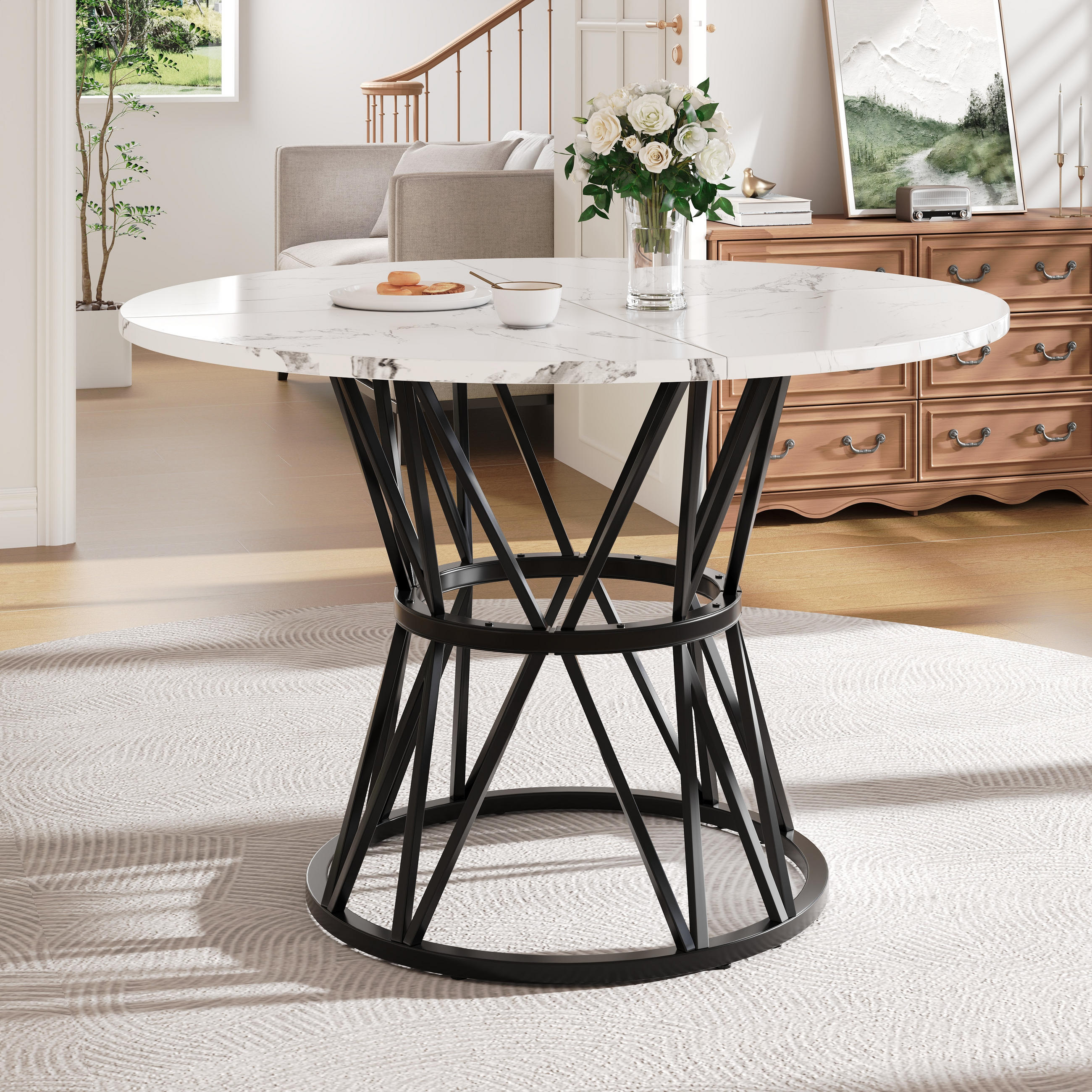 ComfortXL Essgruppe Schwarz 100x76x100 cm