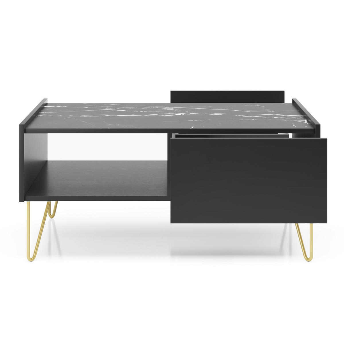 COUCHTISCH Canmore L97 Elegant Schwarz - Schwarz, Holzwerkstoff/Metall (65/97/45cm) - Komodee