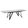 ESSTISCH Ausziehbar Keramik Glas Marmoroptik Rechteckig Groß, Weiß 180x95x76 cm - Schwarz/Weiß, Keramik/Metall (95/180/76cm) - KADIMA DESIGN