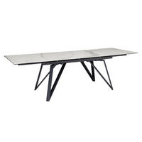 ESSTISCH Ausziehbar Keramik Glas Marmoroptik Rechteckig Groß, Weiß 180x95x76 cm - Schwarz/Weiß, Keramik/Metall (95/180/76cm) - KADIMA DESIGN