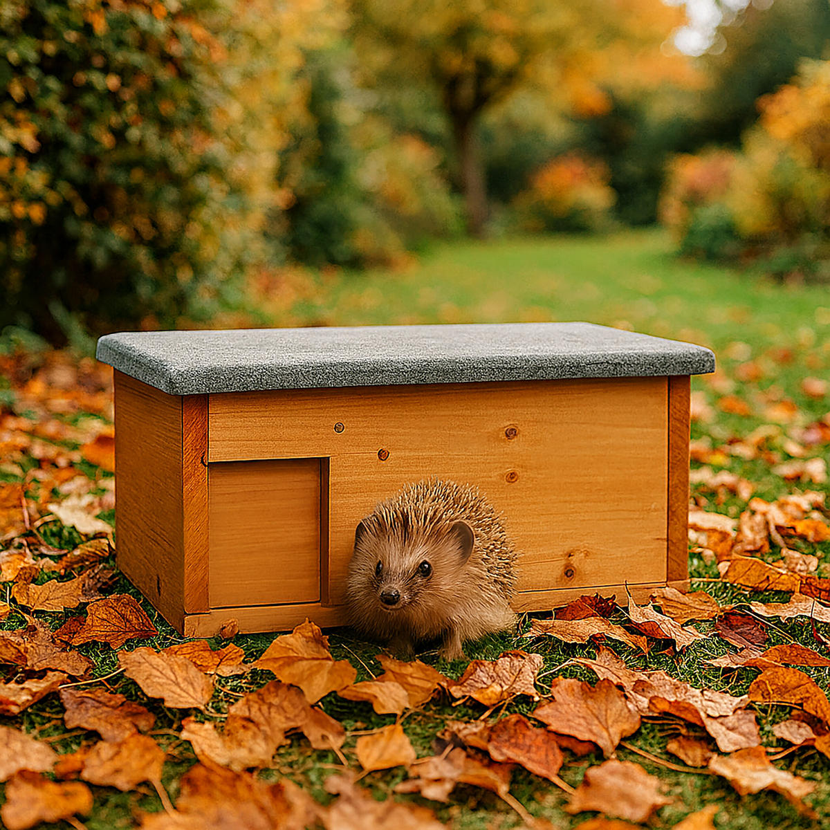 IGELHAUS - Orange, Holz/Textil (46/21/34cm) - Relaxdays