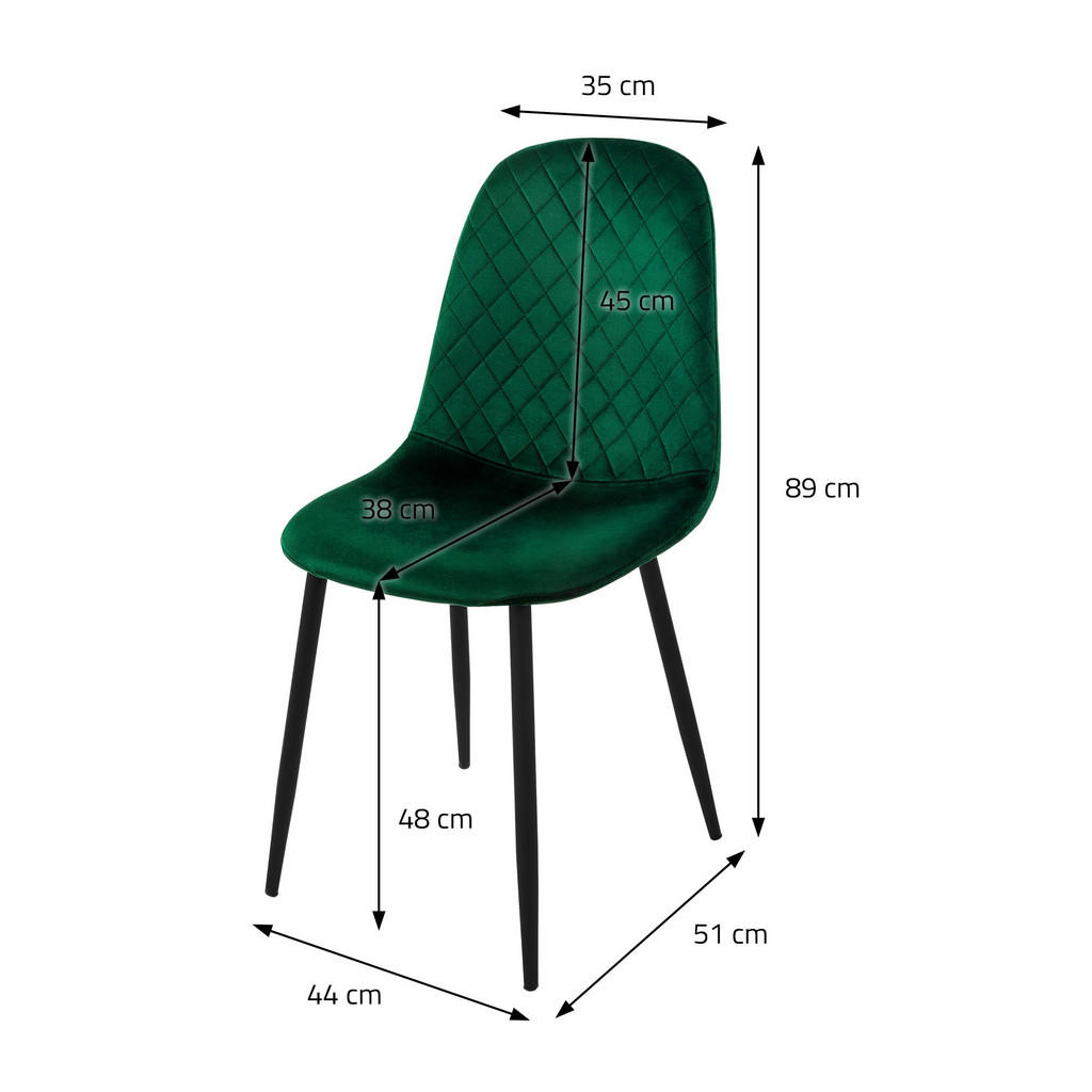 Thumbnail - Ml-Design Stuhl, Dunkelgrün, Metall, 4-Sitzer, 51x89x44 cm, Esszimmer, Stühle, Esszimmerstühle, Vierfußstühle