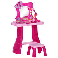 SCHMINKTISCH DE-18737 15-teilig mit Mikrofon & Föhn, Licht & Musik - Pink, Kunststoff (46.5/78.5/25cm) - ComfortXL