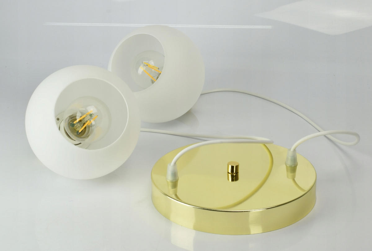 PENDELLEUCHTE GOLDGLAS - Goldfarben/Weiß, Glas/Metall (30/30/80cm) - kiki design