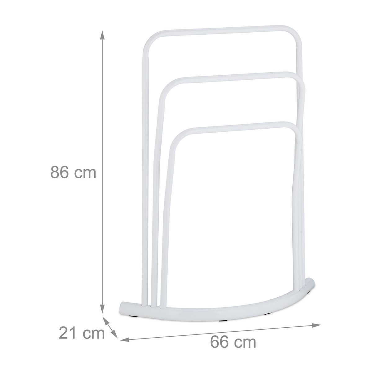HANDTUCHSTÄNDER - Weiß, Metall (66/86/21cm) - Relaxdays