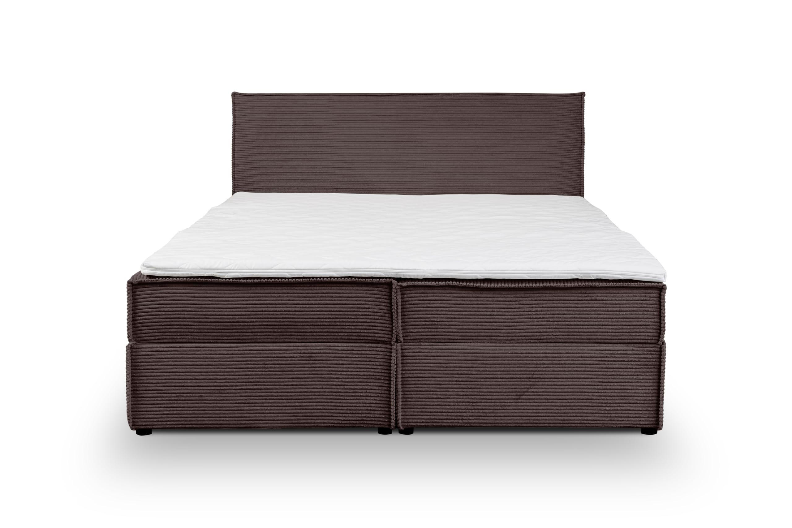BOXBETT GLORIA mit Bettkästen H2/H3 Matratze 160 x 200 cm - Braun, Holzwerkstoff (160/200cm) - VENASI MÖBEL