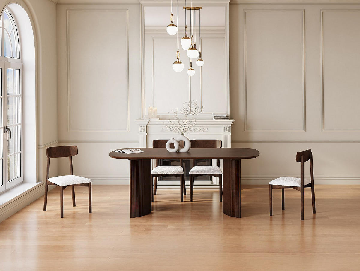 TISCH ohne Ausziehfunktion - 8 -Sitzer - Akazie - naturfarben dunkel - TAMENIA - Naturfarben, Holz (100/200/76cm) - Vente-Unique