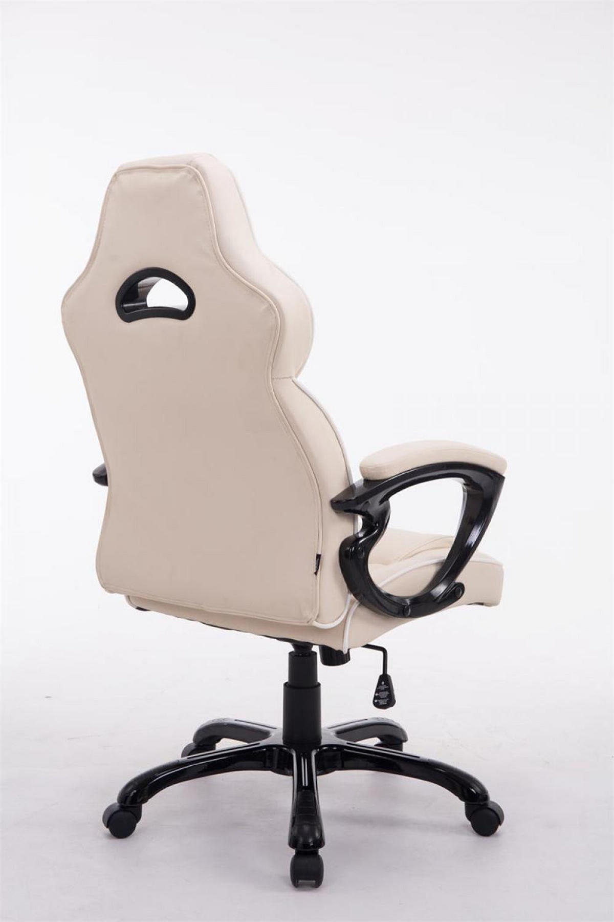 CHEFSESSEL Lederlook creme - Creme/Schwarz, Kunststoff/Textil (66/114/72cm) - CLP