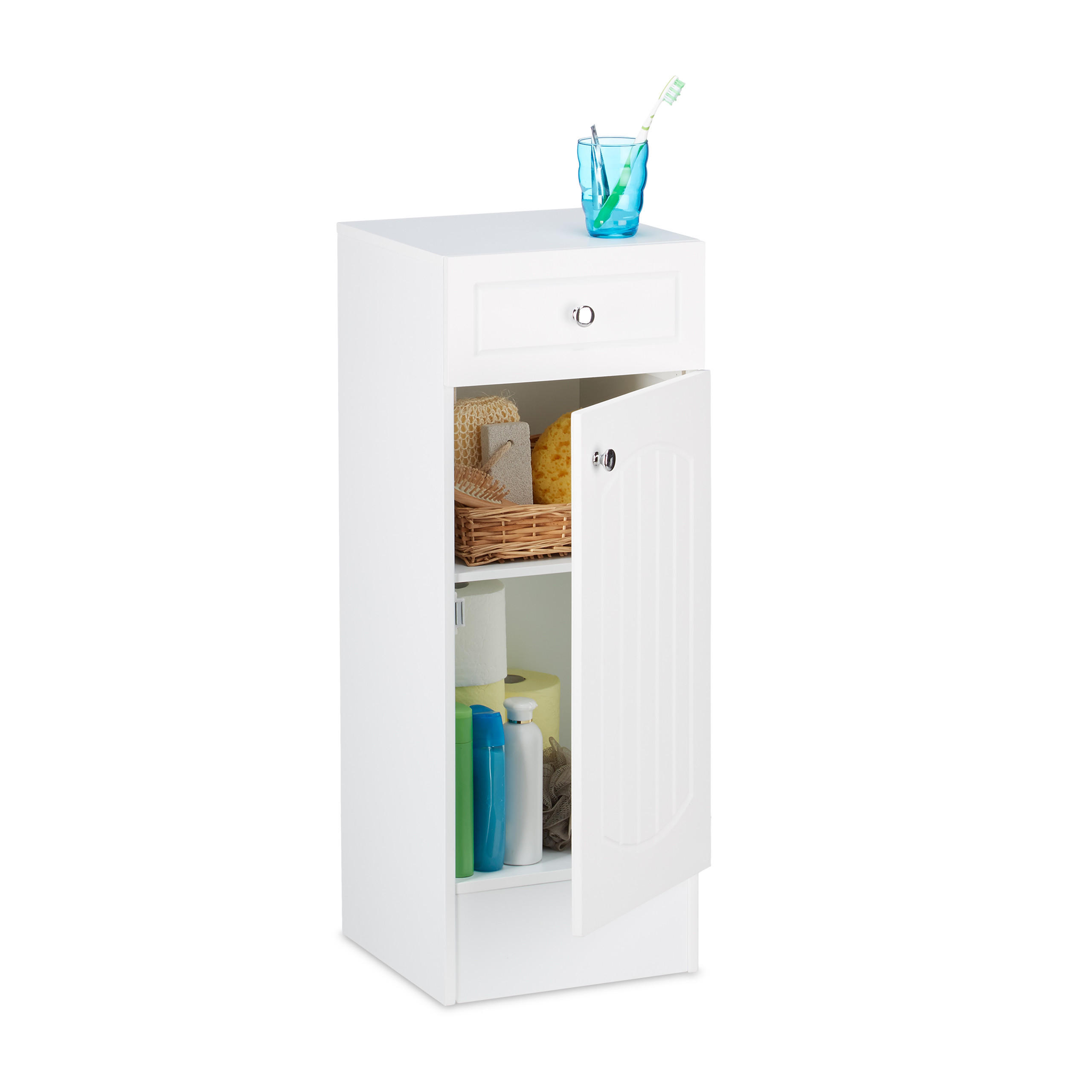 BADRUMSSKÅP vit MDF med låda 80/30.5/30.5 cm