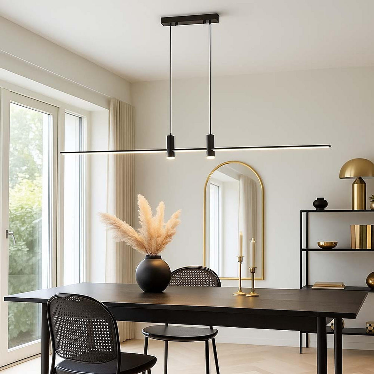 LED HÄNGELEUCHTE Aluminium Schwarz Neutralweiß - Schwarz, Metall (80/80/115cm)