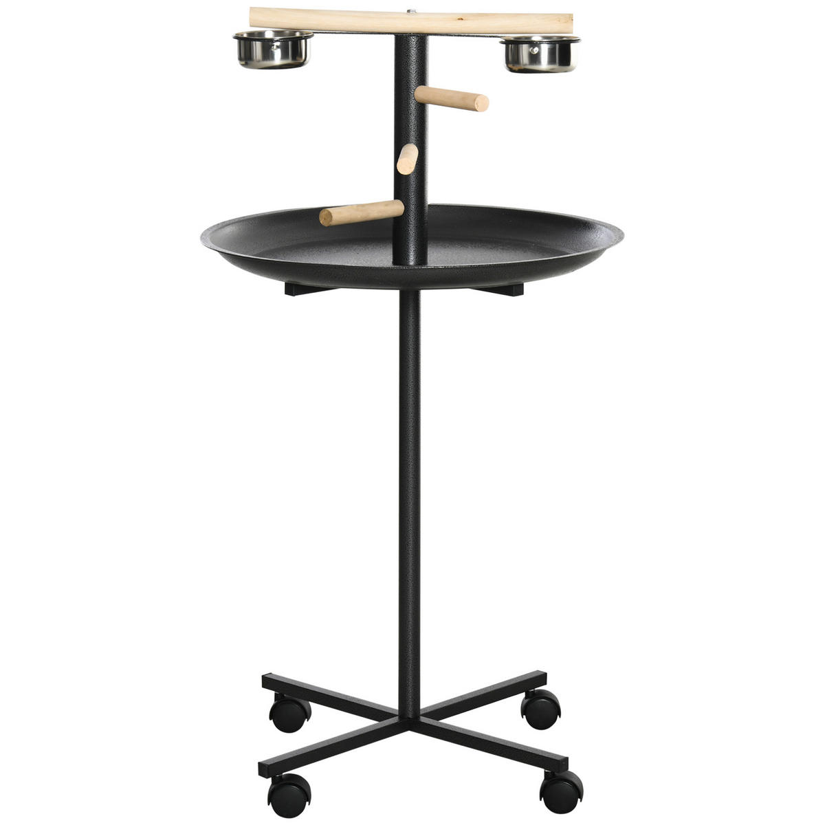 VOGELFUTTERSTATION DE-17835 4 Rollen & 2 Edelstahlnäpfe Grau - Grau, Metall (60/111/60cm) - ComfortXL