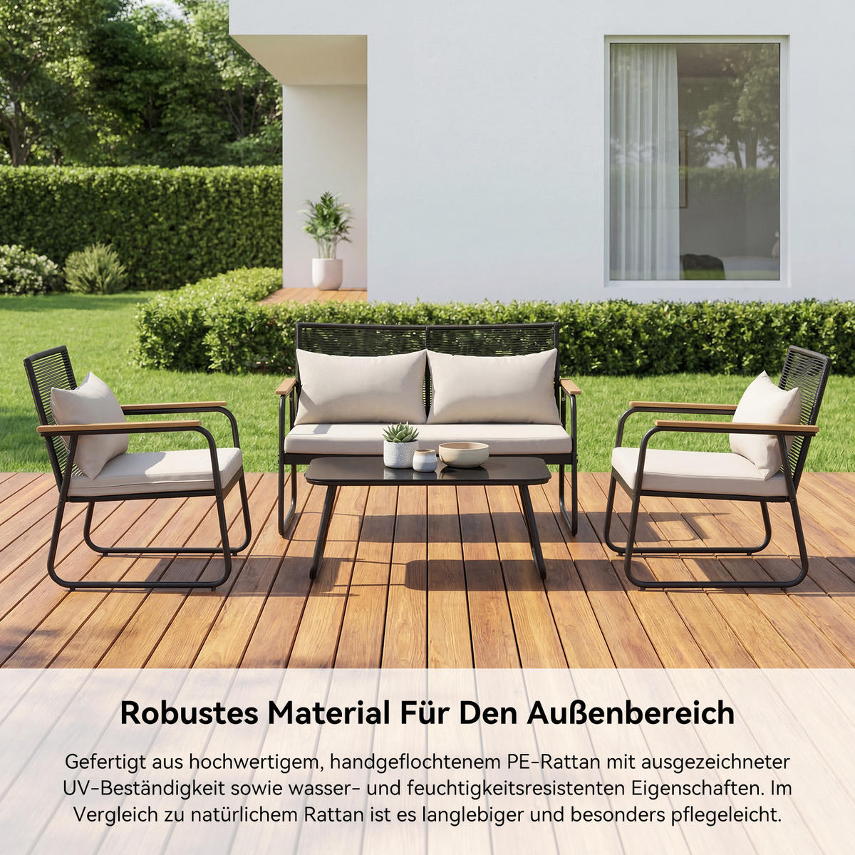 GARTENLOUNGE Set ,SF03 - Grau, Metall