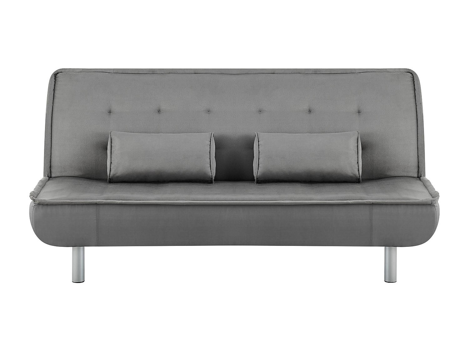 SCHLAFSOFA - 3 Personen - stoff - grau Mishan - Grau, Textil (190/89/96cm) - Vente-Unique