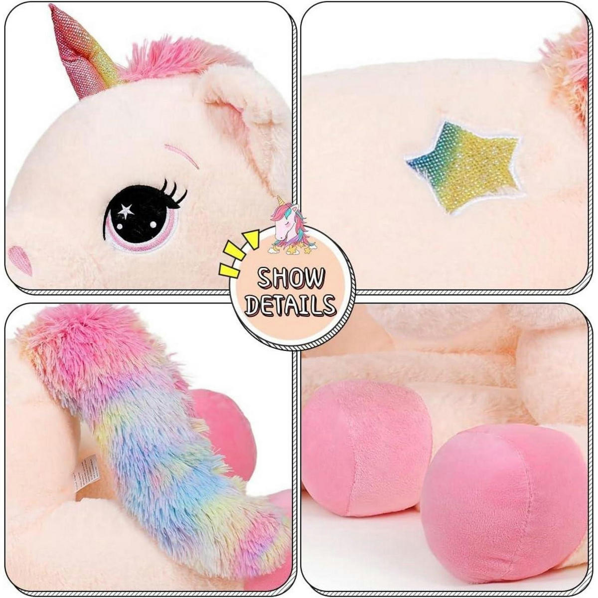 PLÜSCHTIER Einhorn 110 cm - Rosa, Textil (45/110cm)