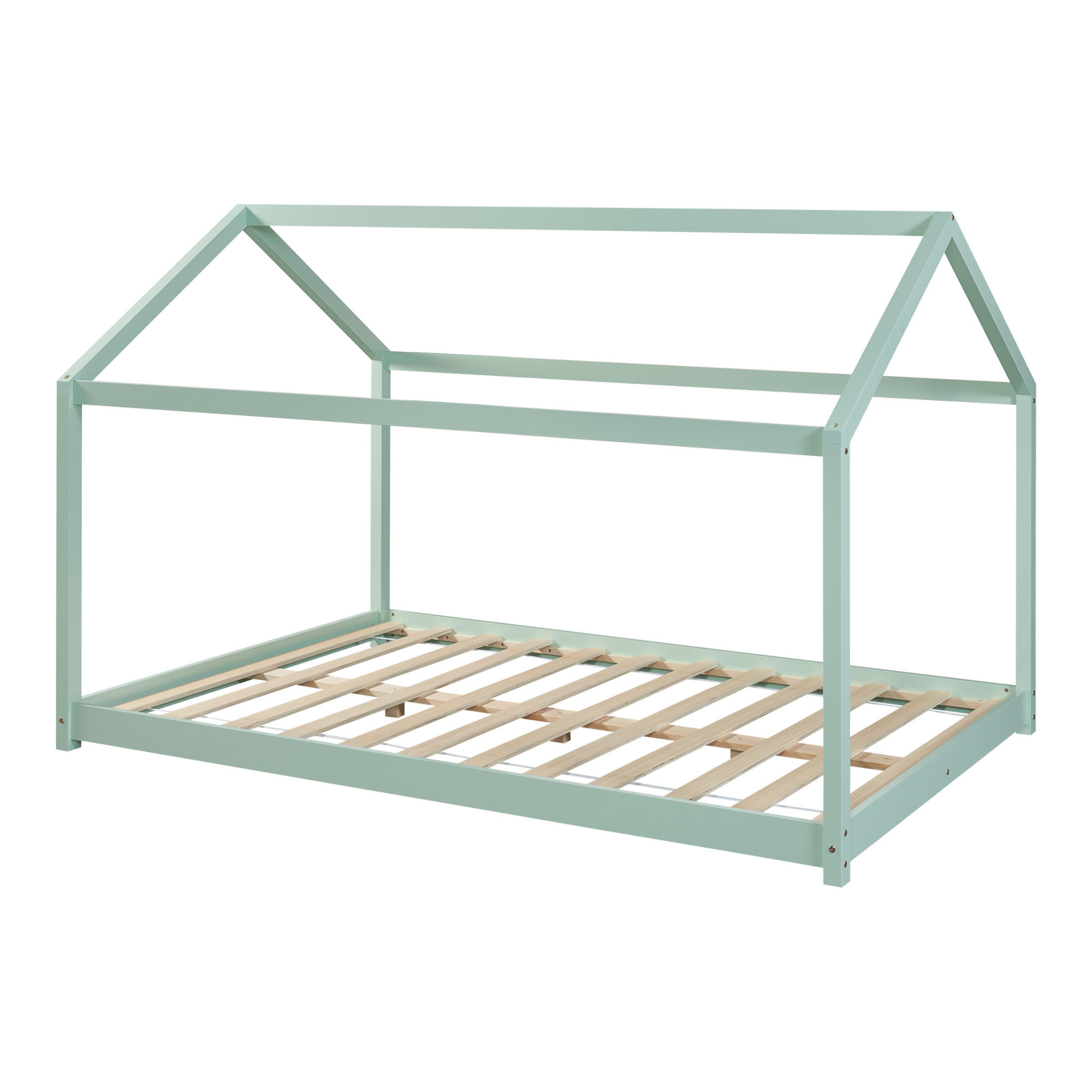HAUSBETT Cerro - Mintgrün, Holz (120/200cm) - [en.casa]