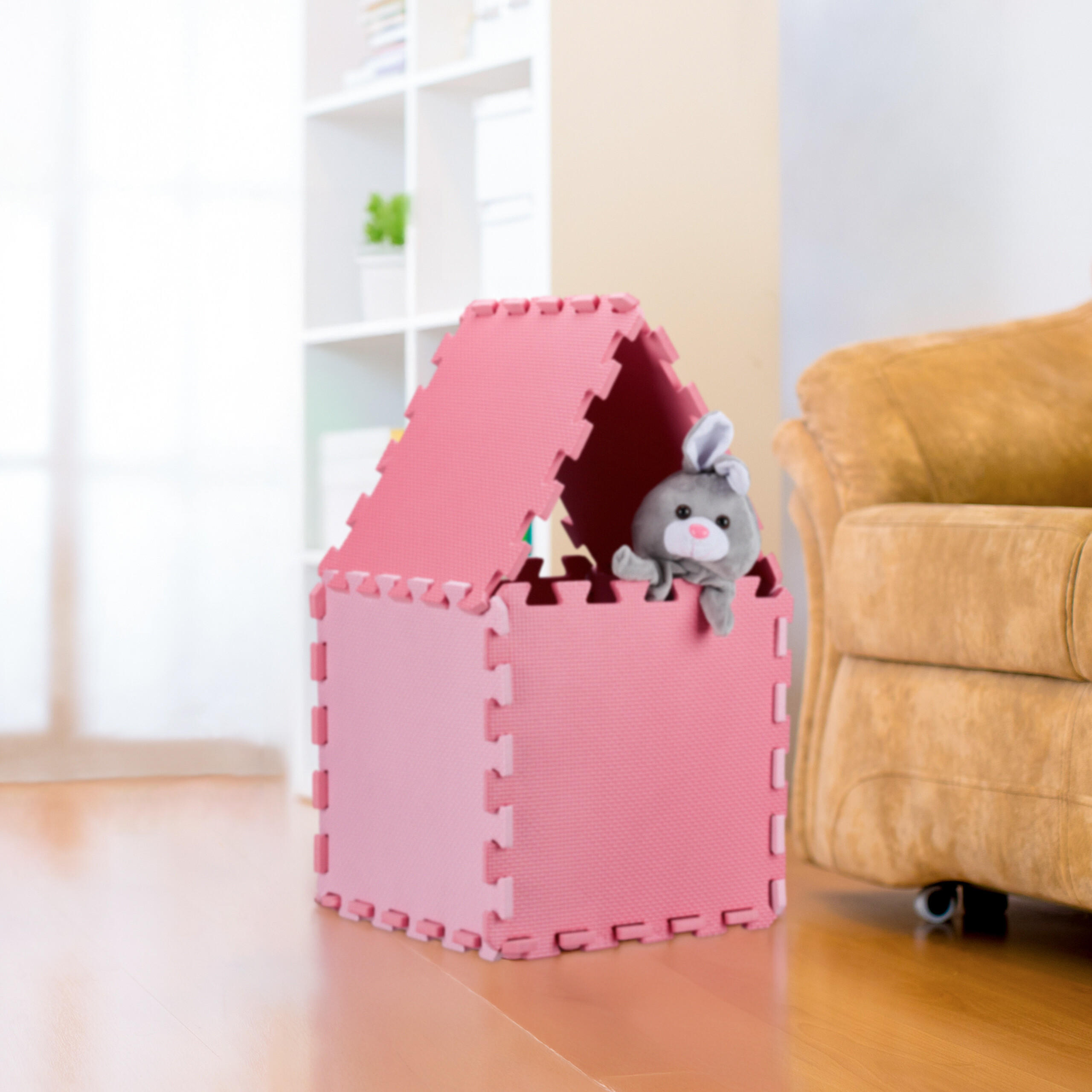 25-tlg.PUZZLEMATTE - Rosa, Kunststoff (31.5/31.5cm) - Relaxdays