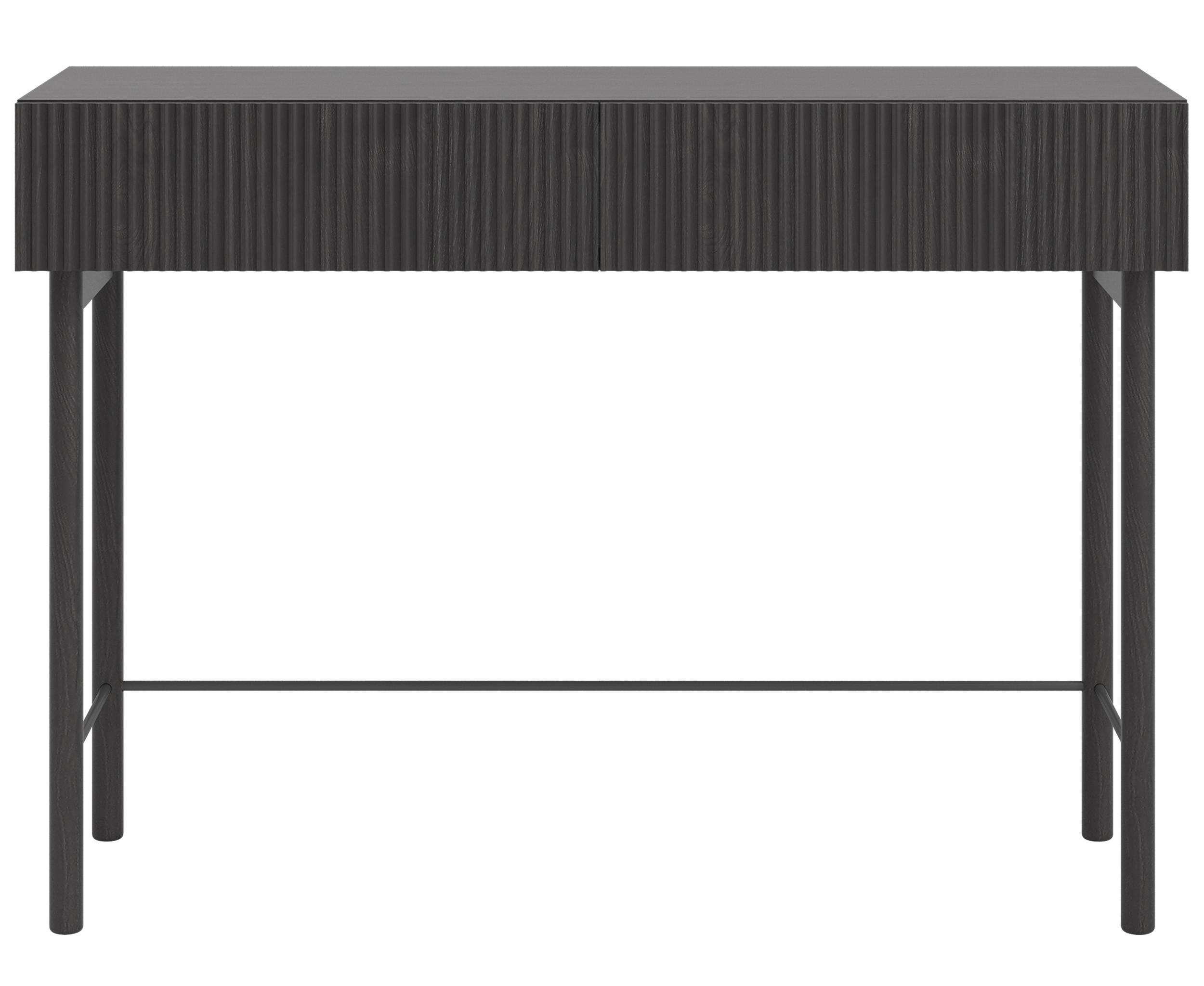 SCHMINKTISCH Nolie Holzoptik Esche Schwarz mit 2 Schubladen 110 cm - Schwarz, Holz/Holzwerkstoff (40/110/79cm) - Selsey