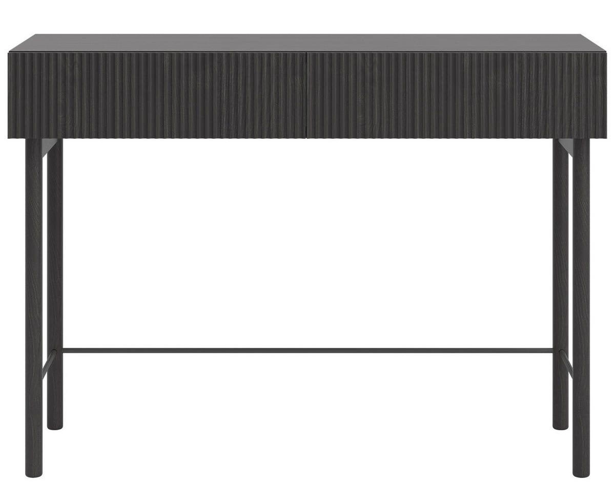 SCHMINKTISCH Nolie Holzoptik Esche Schwarz mit 2 Schubladen 110 cm - Schwarz, Holz/Holzwerkstoff (40/110/79cm) - Selsey