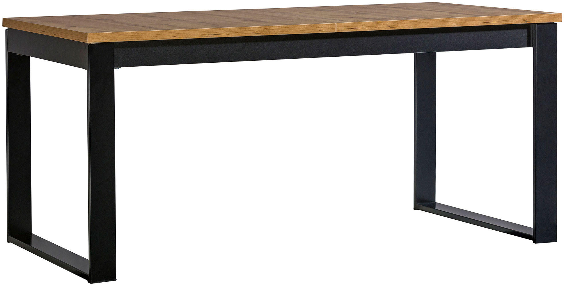 ESSTISCH Lamia Wotan Eiche / schwarz 160-240 / 90 / 77cm - Schwarz/Braun, Holz/Holzwerkstoff (90/240/77cm) - Feldmann-Wohnen