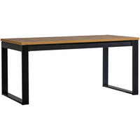 ESSTISCH Lamia Wotan Eiche / schwarz 160-240 / 90 / 77cm - Schwarz/Braun, Holz/Holzwerkstoff (90/240/77cm) - Feldmann-Wohnen