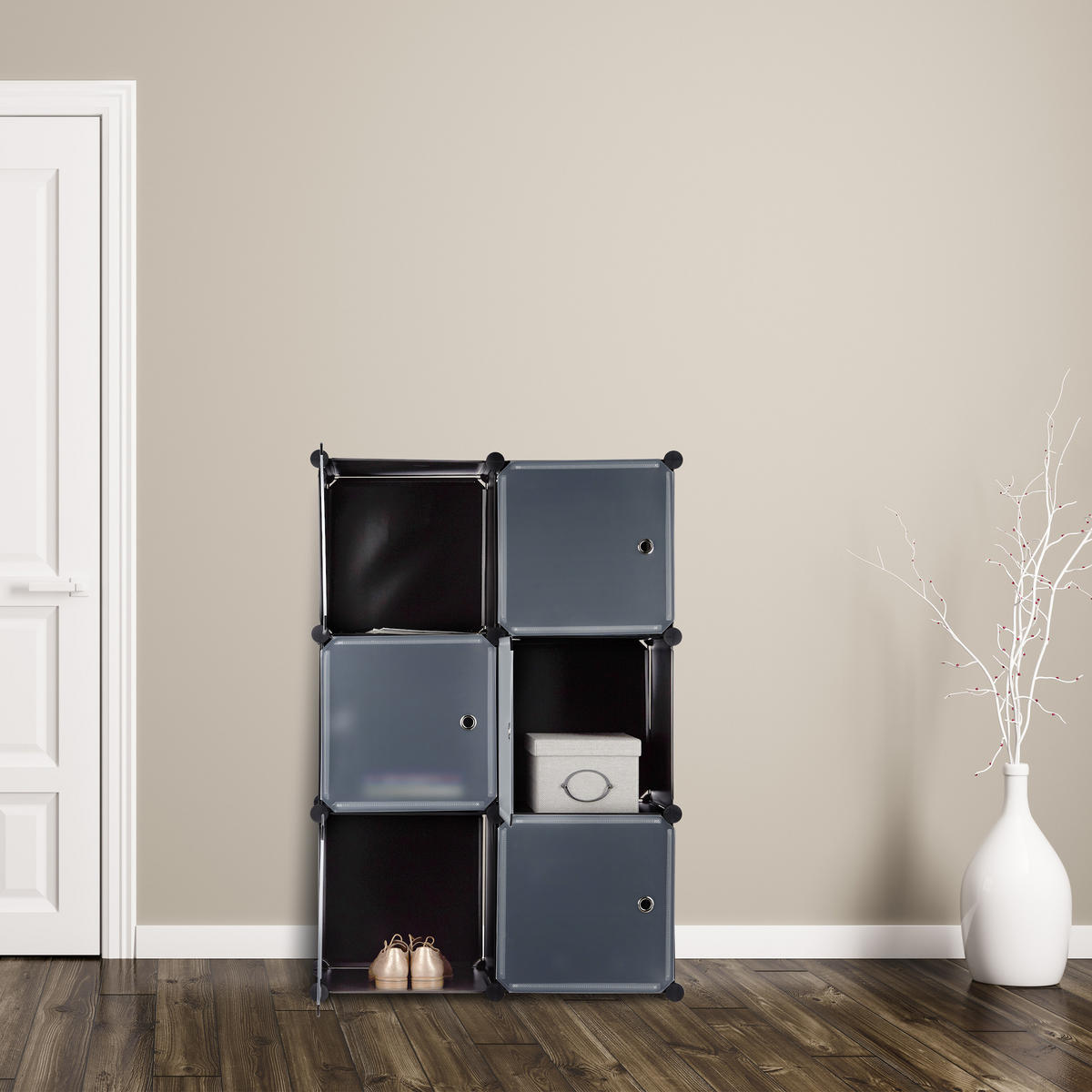 VERBINDUNGSSTÜCKE Steckregal - Schwarz, Kunststoff (3.7/2.4/3.7cm) - Relaxdays