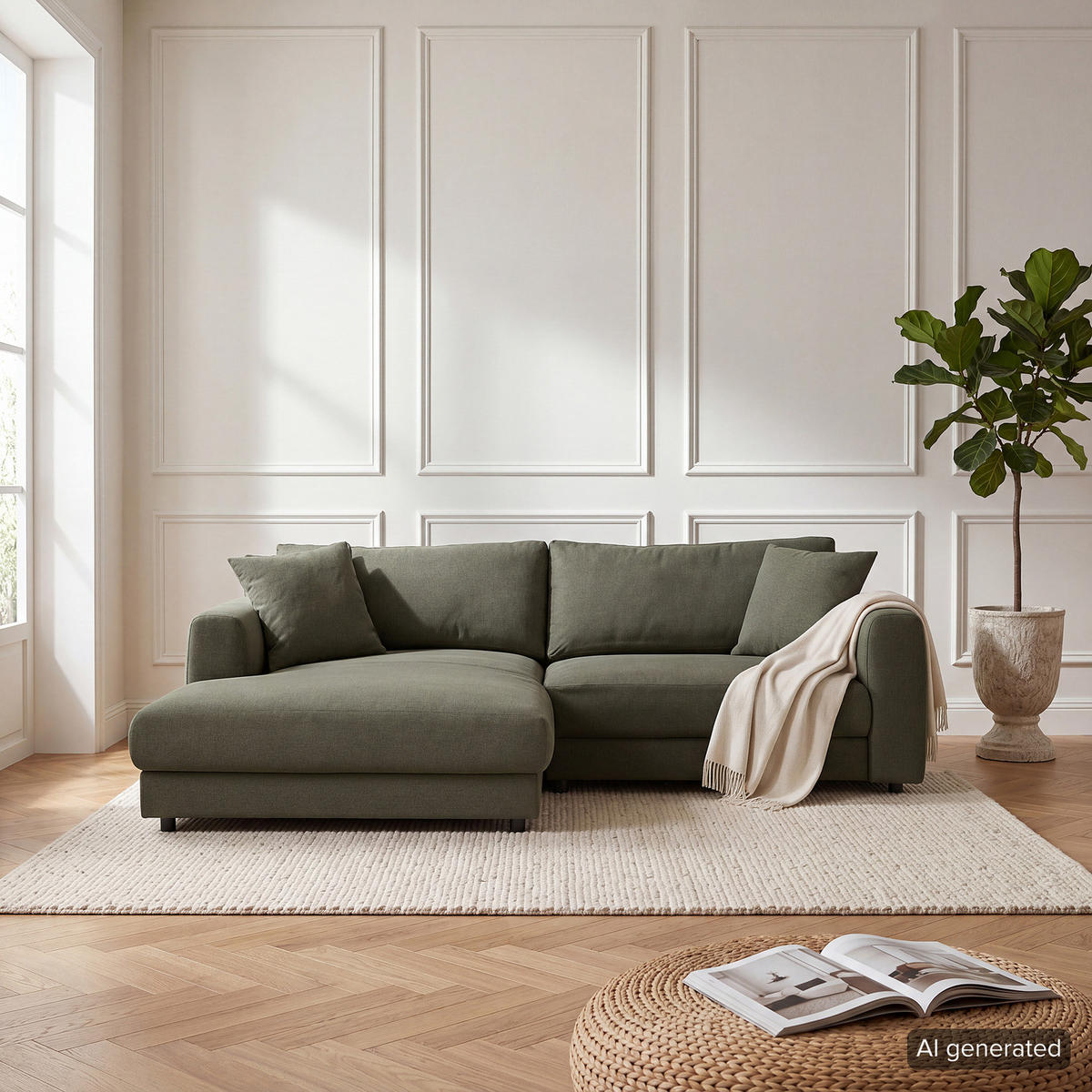 ECKSOFA mit Longchair - Schwarz/Grau, Holz/Kunststoff (238/183cm) - home24