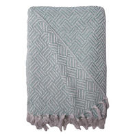 DECKE Rhombus 130x180 cm, 100% Baumwolle, Minze - Mintgrün, Textil (130/180cm) - Au Maison