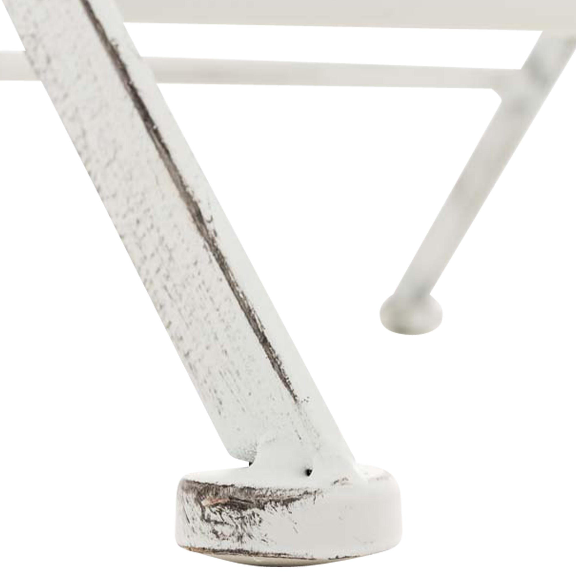 GARTENKLAPPSTUHL Metall Antik Weiß - Weiß, Metall (42/91/49cm) - CLP