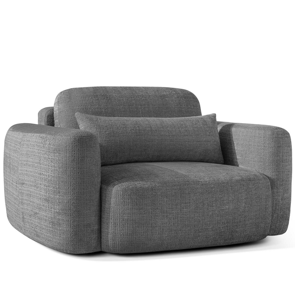 SESSEL ELOSA - Dunkelgrau, Holz/Textil (145/85/115cm) - KONSIMO®
