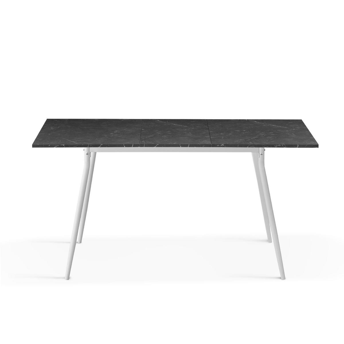 ESSTISCH LIO 120-160/80/76 cm - Schwarz/Weiß, Holzwerkstoff/Metall (120/80/76cm) - B&D Home