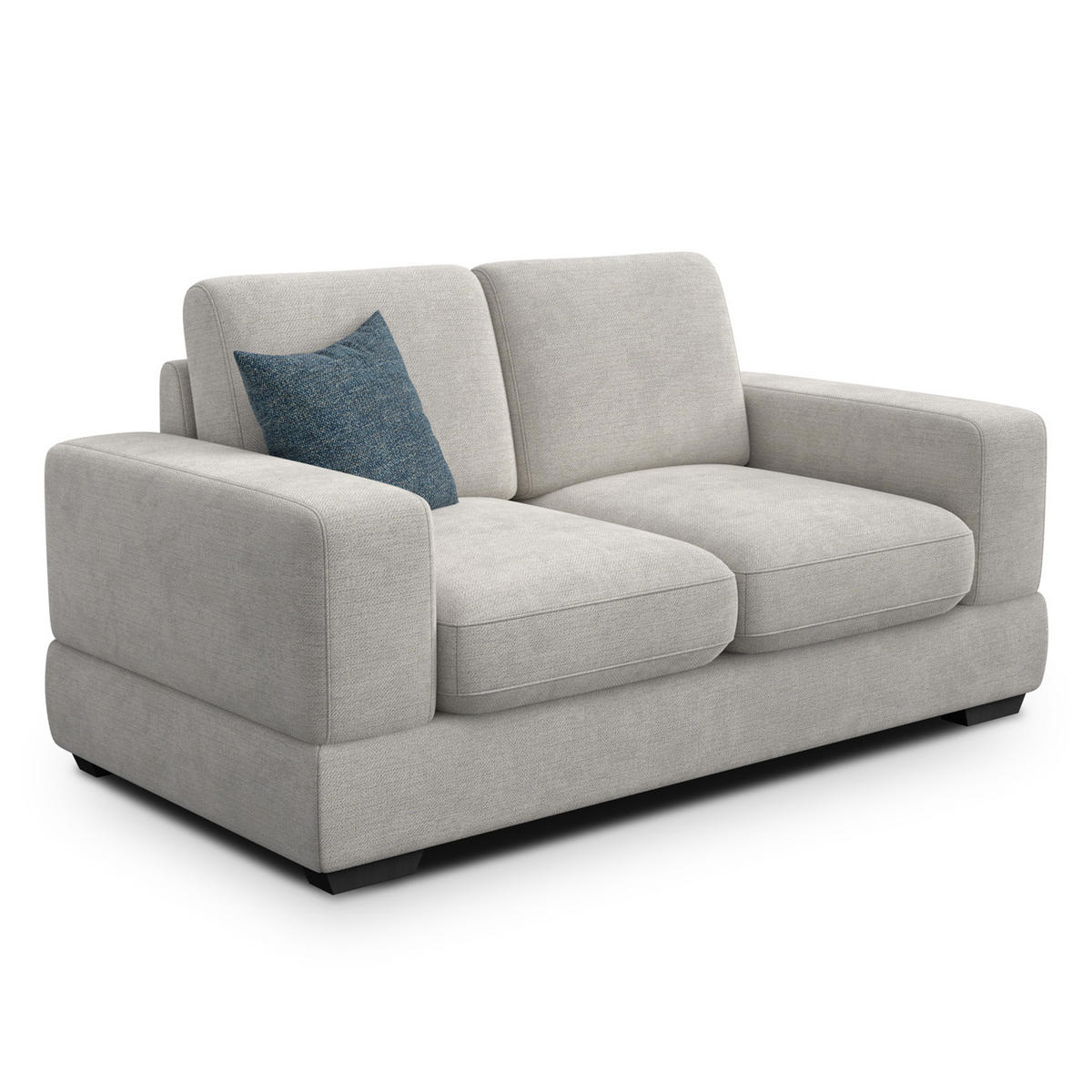 SOFA OTTO 2-Sitzer, creme - Creme/Schwarz, Holz/Textil (171/89/98cm) - Courtois Laville